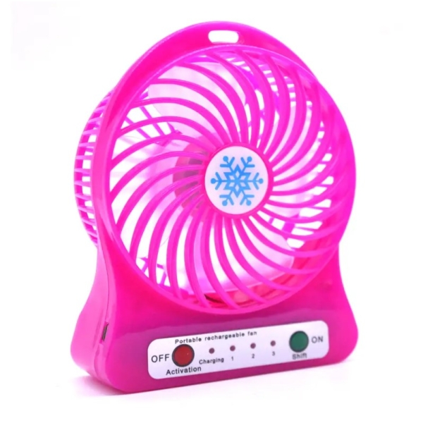 Вентилятор настільний Portable Mini Fan діаметр 10 см рожевий