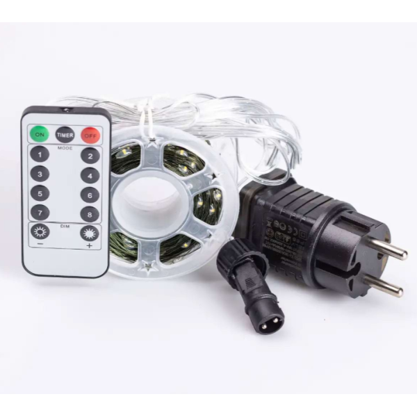 Гірлянда Роса нитка 2000 LED довжина 200 м з пультом від мережі зелена, білий new