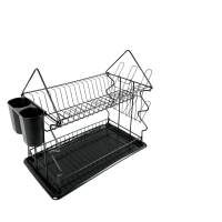 Сушарка для посуду Empire 3369 двоярусна метал 36 х 23 х 38 см чорний
