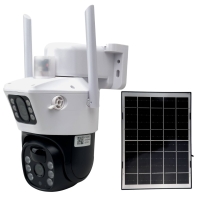 Камера відеоспостереження IP PTZ V-36-4G Wi-Fi вулична поворотна з мікрофоном та сонячною панеллю білий з чорним