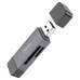 Кардридер зовнішній MicroSD+SD HOCO HB45 Spirit USB/Type-C сірий