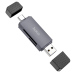 Кардридер зовнішній MicroSD+SD HOCO HB45 Spirit USB/Type-C сірий