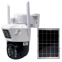 Камера відеоспостереження IP PTZ V-36-4G Wi-Fi вулична поворотна з мікрофоном та сонячною панеллю білий з чорним