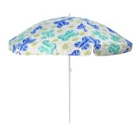 Пляжна садова парасолька 2.5 м Best-13 Метелики Anti-UV з нахилом білий з блакитним