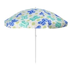 Пляжна садова парасолька 2.5 м Best-13 Метелики Anti-UV з нахилом білий з блакитним