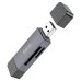 Кардридер зовнішній MicroSD+SD HOCO HB45 Spirit USB/Type-C сірий