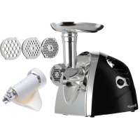 М'ясорубка електрична Vilgrand V203-BRMG з додатковими насадками 2000 Вт чорний зі сріблястим