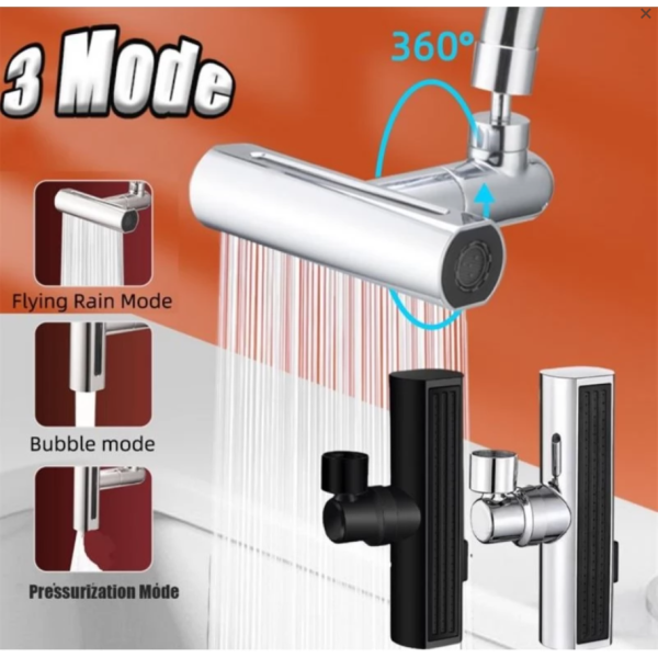 Змішувач для кухні з водоспадом,поворотний барботер SHOWER HEAD new