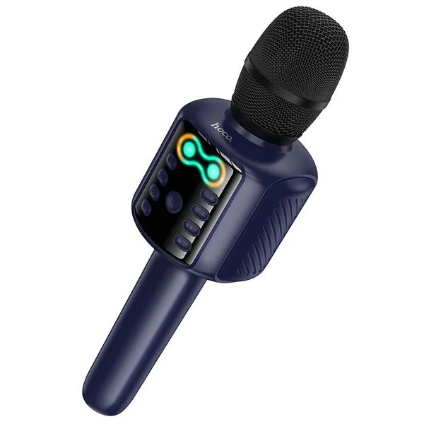 Мікрофон динамічний бездротовий HOCO L24 Shine для караоке Bluetooth синій