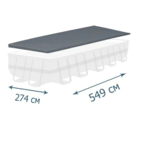 Тент-чохол для басейну Intex 33018 для каркасного басейну 549 х 274 см сірий new