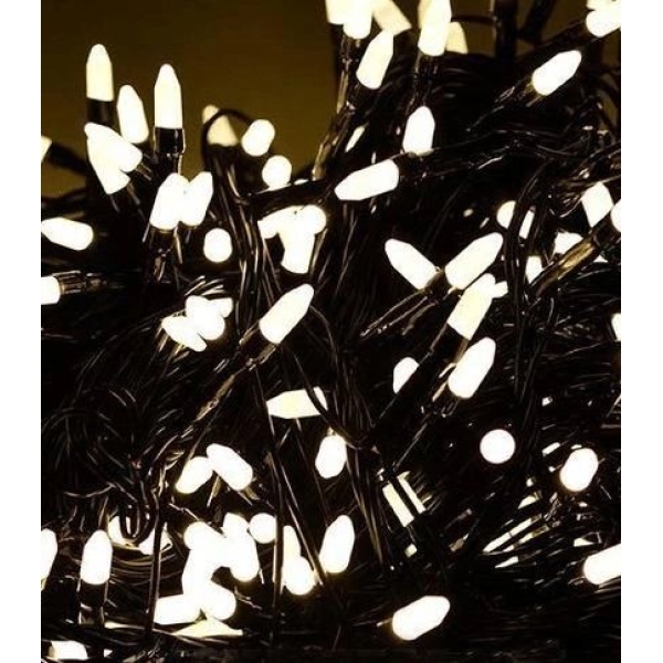 / Світлодіодна гірлянда-нитка чорний дріт 300 LED SOFI свічка матова 30 м 8 режимів білий