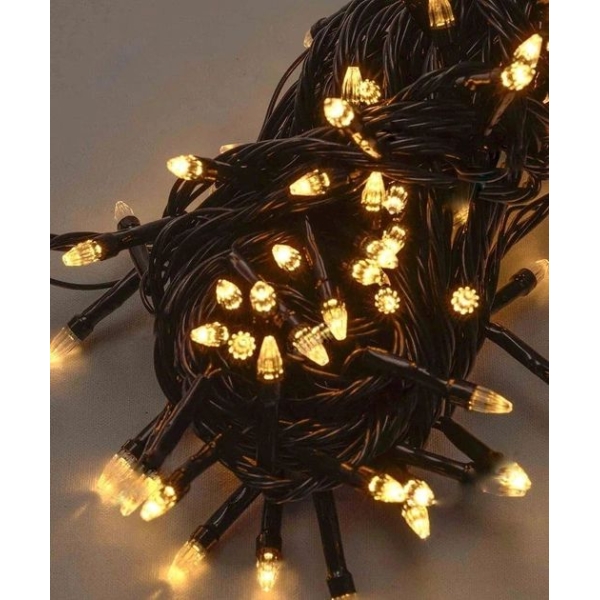 / Світлодіодна гірлянда-нитка чорний дріт 500 LED SOFI свічка матова 36.5 м 8 режимів теплий білий