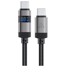Кабель Type-C/Type-C 1.2 м ACEFAST C15-03 з дисплеєм 60 Вт 3 А чорний