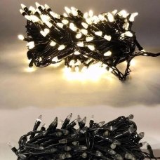 / Світлодіодна гірлянда-нитка чорний дріт 500 LED SOFI свічка матова 30 м 8 режимів білий