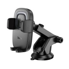 Автотримач для телефона з БЗП HOCO HW32 Crown push-type wireless charging car holder (center console) Black Metal Gray new