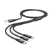 Кабель 3в1 USB/Apple Lightning+Type-C+microUSB 1 м Hoco X14 Times 2 A чорний