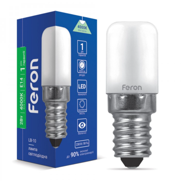 Лампа світлодіодна LED Feron LB-10 E14 2W 4000K 160Lm нейтральний білий
