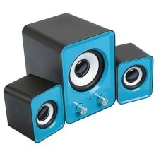 Колонки для комп'ютера з сабвуфером FT-202 акустична система блакитний з чорним