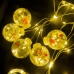 Світлодіодна гірлянда-завіса прозорий дріт Круги та кулі 10 LED Magic Lights 3 х 0.6 м теплий білий