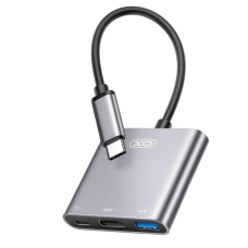 USB-Хаб XO HUB011 3 in 1 TYPE-C Multifunctional Docking Station Матова new