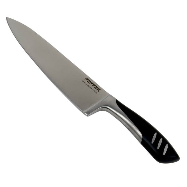 Шеф-ніж європейський кухонний 32.5 см Pepper PR-4007-1 Tadami нержавіюча сталь сріблястий з чорним