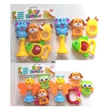 Брязкальце A888-177-183 (96шт) набір 4шт, від 8см, текстурні деталі, 2 види, у пакеті, 22,5-25-6см new