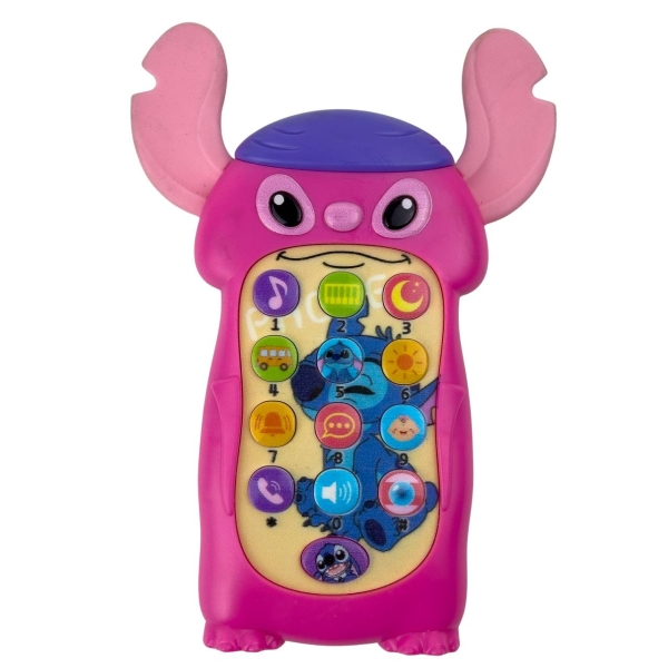 Інтерактивна іграшка телефон 626-34 Стіч зі звуковими та світловими ефектами 16 см рожевий