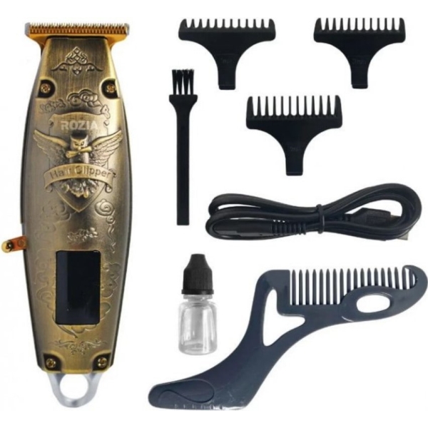Тример для стрижки волосся та бороди ROZIA PRO HQ-299 USB золотистий