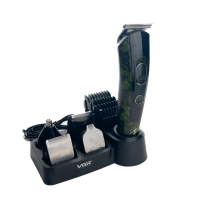 Тример універсальний VGR V-102 5в1 USB 600 mAh з підставкою чорний з зеленим