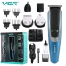 Тример універсальний VGR V-172 5в1 USB 600 mAh з підставкою чорний з блакитним