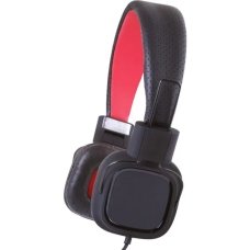 Навушники дротові накладні Gemix Clarks AUX з мікрофоном чорний з червоним